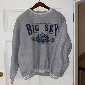 Gear For Sports Medium Grey Big Sky Montana Crew Neck Sweatshirt